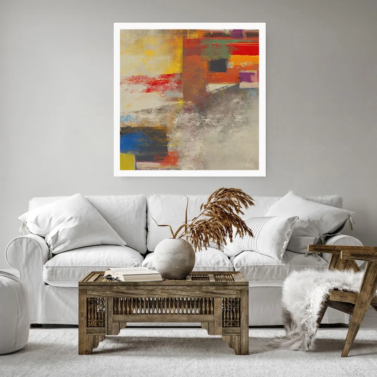 Plakát - Geometrie barev - 40x40 cm