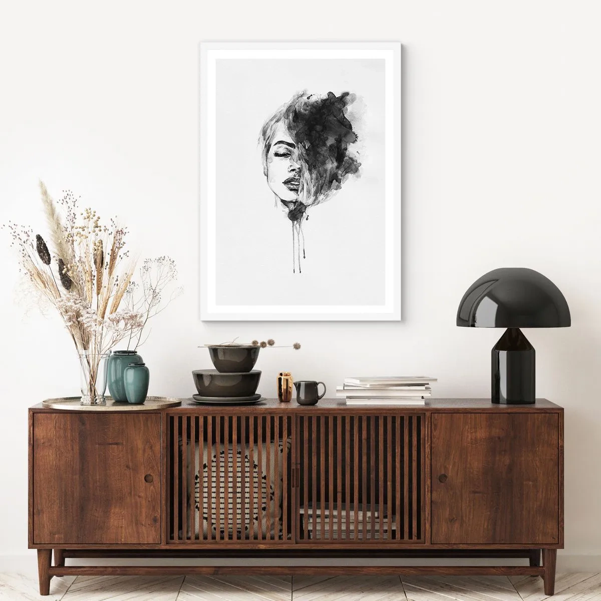 Plakát v bílém rámu - O čem sní dívka - 70x100 cm