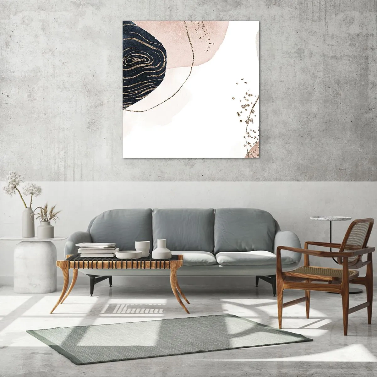 Obraz na skle - Vše plyne - 70x70 cm