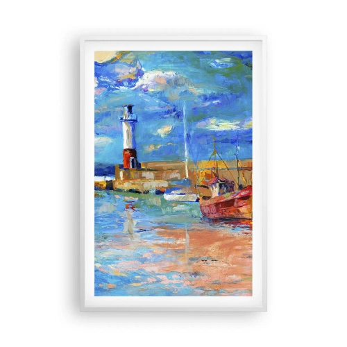 Plakát v bílém rámu - Odpoledne v duhové zátoce - 61x91 cm