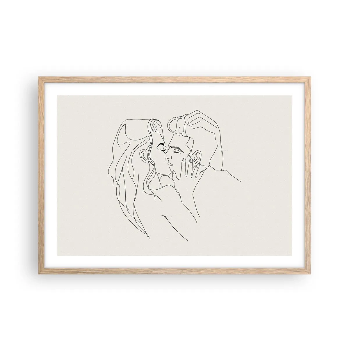Plakát v rámu světlý dub - Zamotaní citem - 70x50 cm