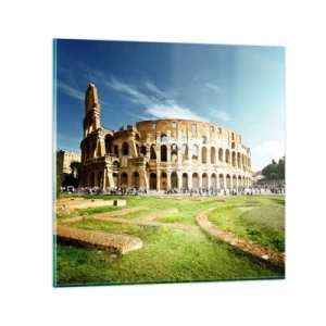 Obraz na skle - Ještě je slyšet chrastění zbraní - 40x40 cm