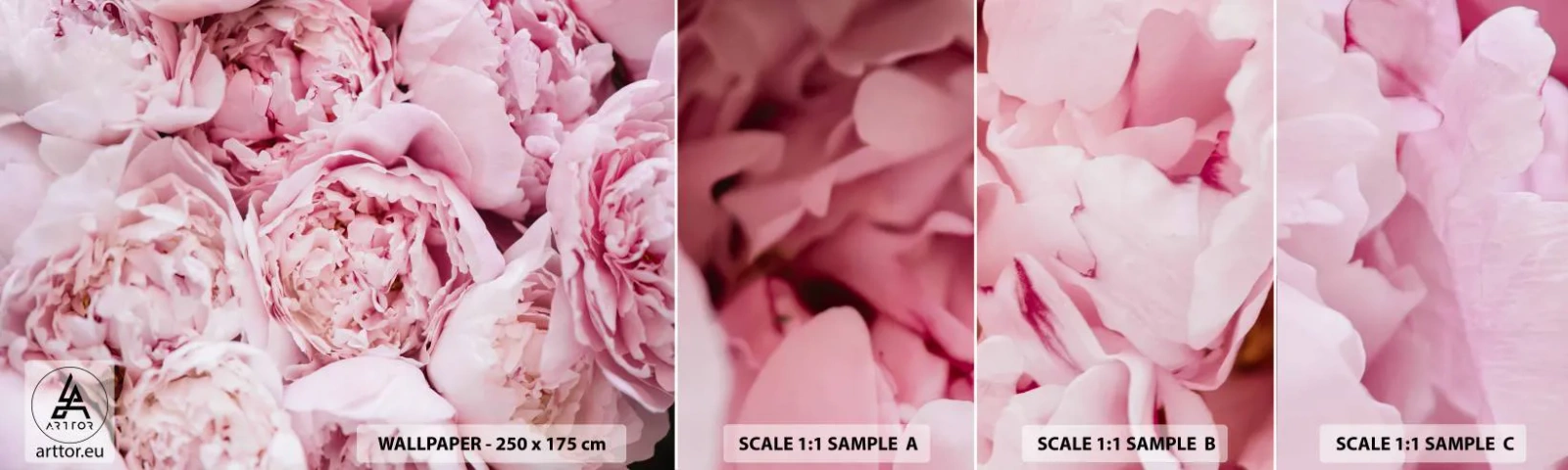 Vzor Fototapety Samolepicí Deluxe Sticker - Přitulené a voňavé - Pivoňka, Květiny, Kytice květin - 100x30 cm