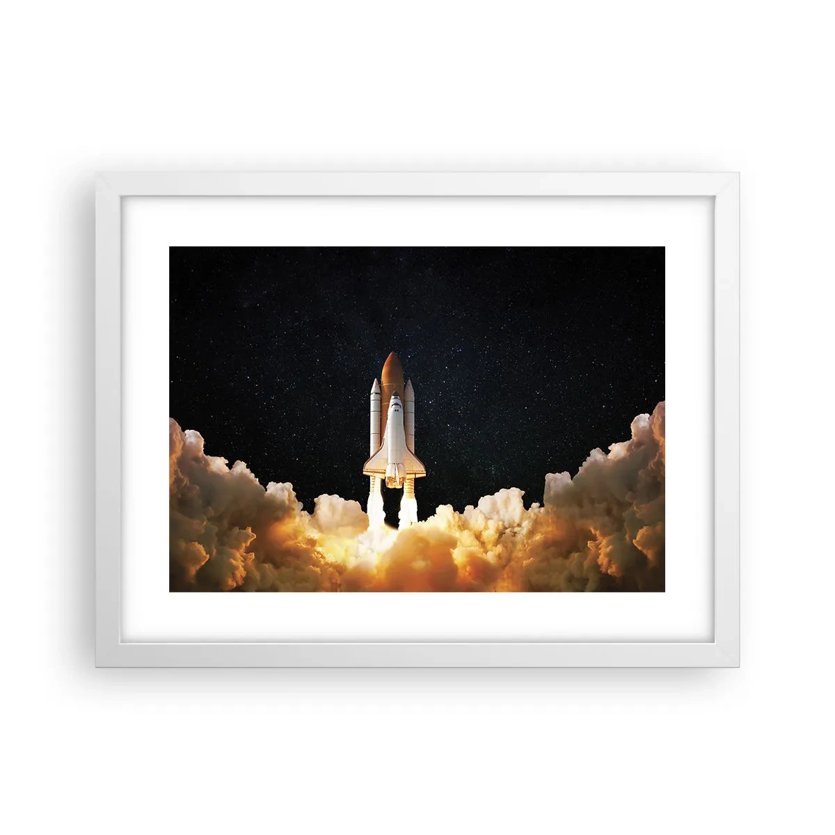 Plakát v bílém rámu - Ad astra! - 40x30 cm