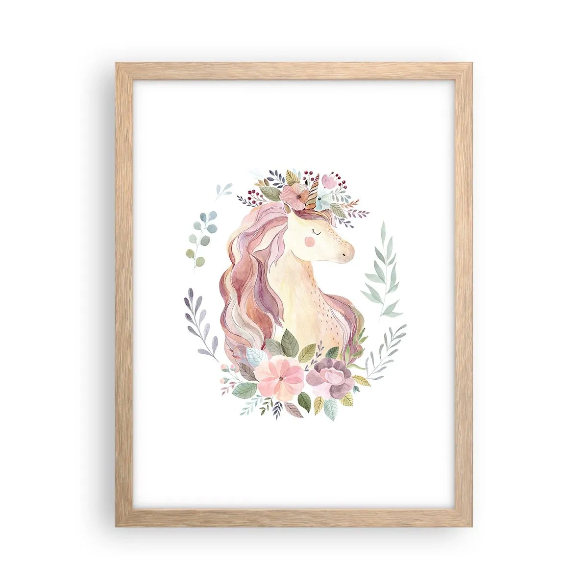 Plakát v rámu světlý dub - Pozvánka do říše pohádek - 30x40 cm