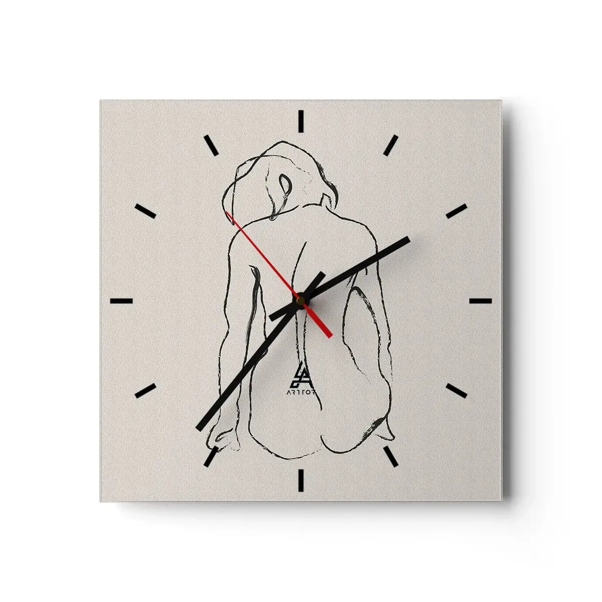 Nástěnné hodiny - Dívčí akt - 30x30 cm
