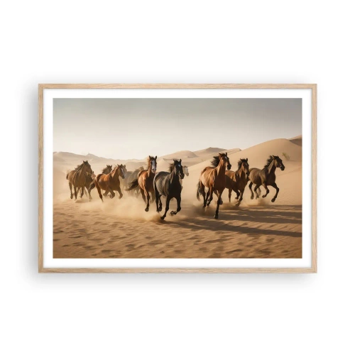 Plakát v rámu světlý dub - Volné jako vítr - 91x61 cm