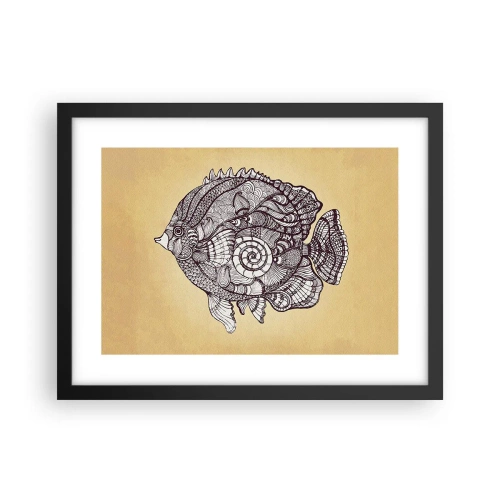 Plakát v černém rámu - Z oceánu ornamentů - 40x30 cm