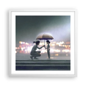 Plakát v bílém rámu - A vše je v pořádku - 50x50 cm