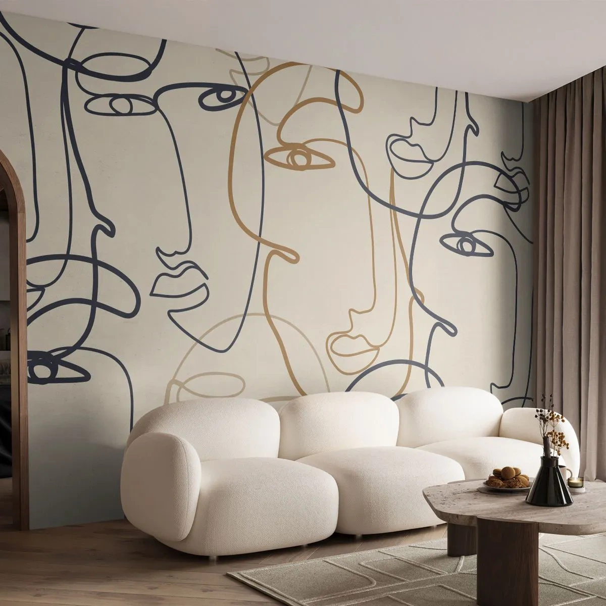 Fototapeta Premium Canvas - Portrét znásobený - Abstrakce, Tvář, Grafika - 300x210 cm