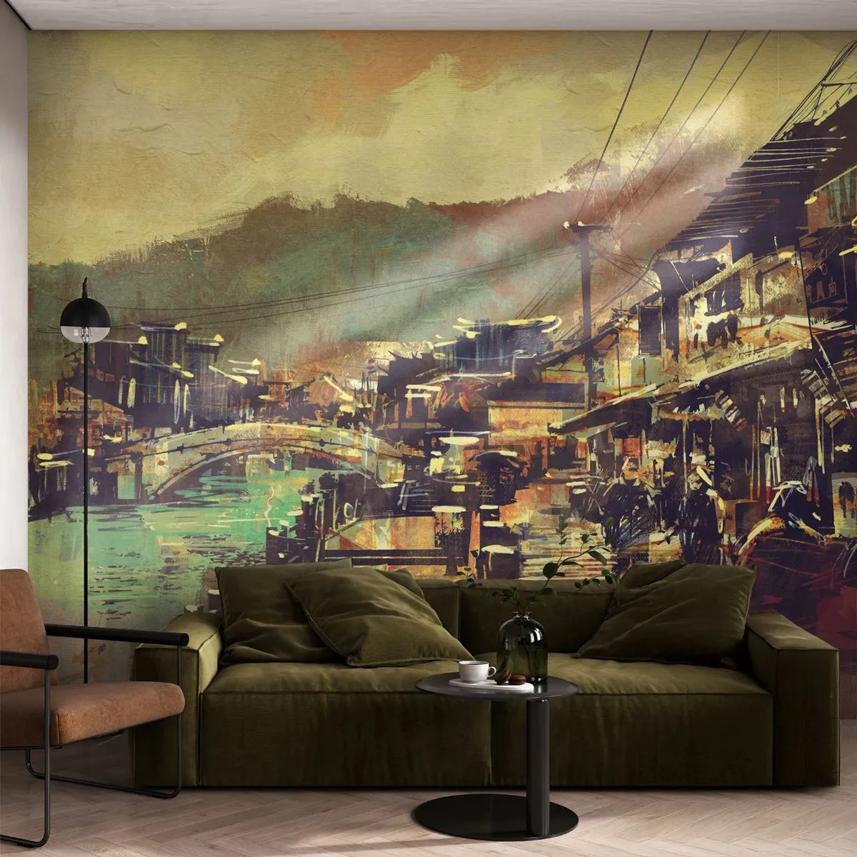 Fototapeta Samolepicí Deluxe Sticker - Život jako bohatství šedi - Krajina, Čína, Architektura - 250x175 cm