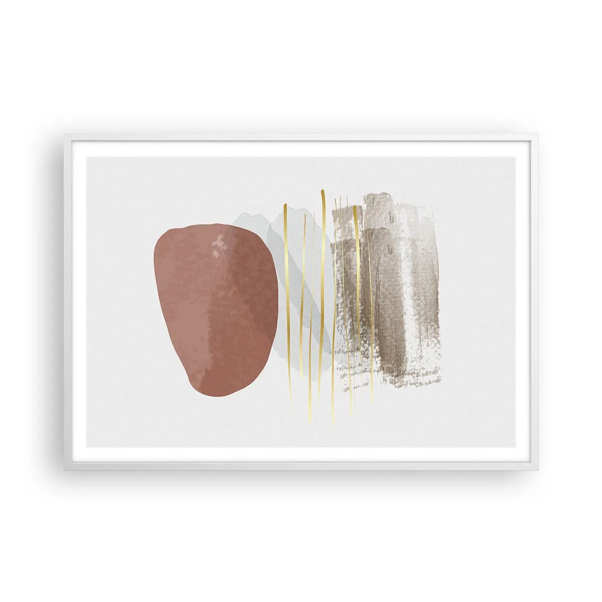 Plakát v bílém rámu - Abstraktní kolonáda - 100x70 cm