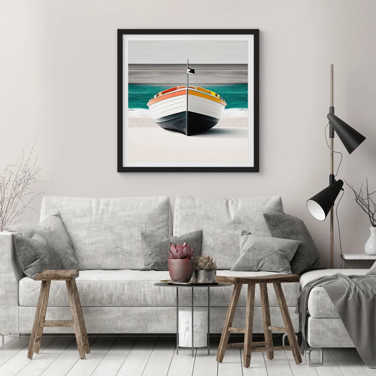 Plakát v černém rámu - Na správném místě - 60x60 cm