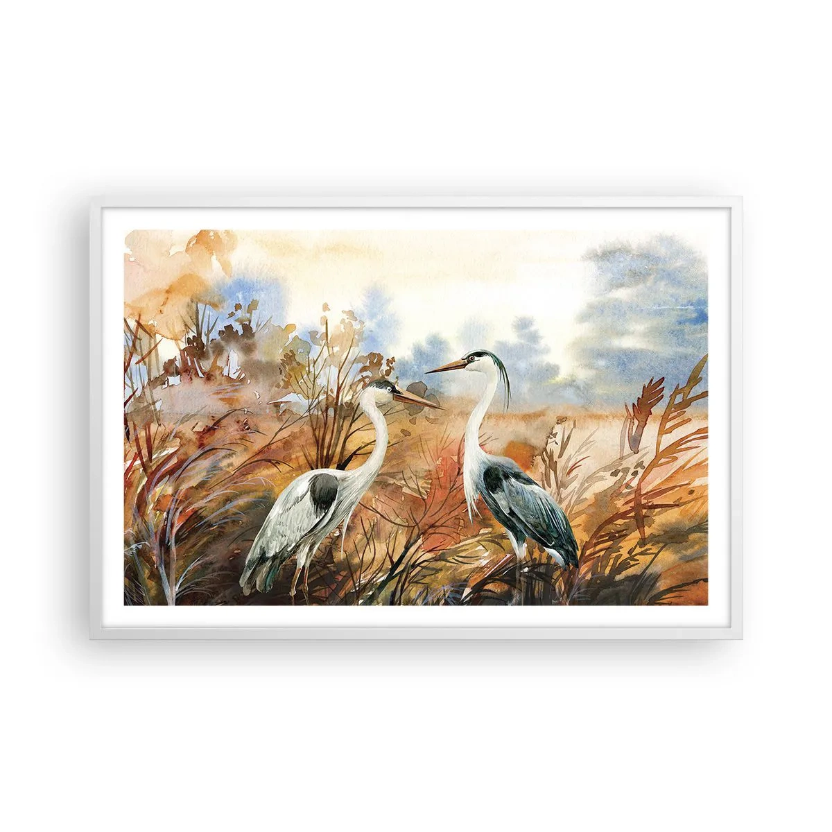 Plakát v bílém rámu - Kam na podzim? - 91x61 cm