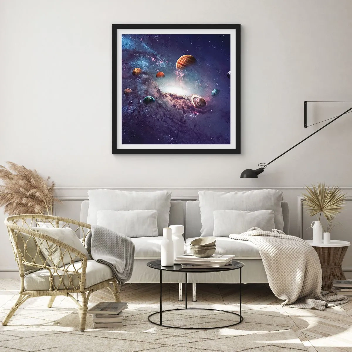 Plakát v černém rámu - Slunce a tanec - 60x60 cm