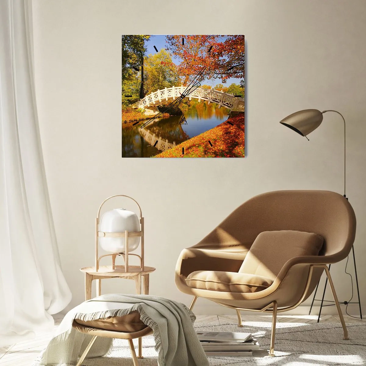 Nástěnné hodiny - Na bílém můstku vzdechů - 30x30 cm