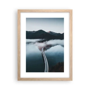 Plakát v rámu světlý dub - U vody hladké jako zrcadlo - 30x40 cm