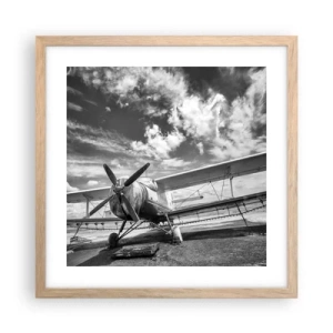 Plakát v rámu světlý dub - Nemohu se toho dočkat! - 40x40 cm