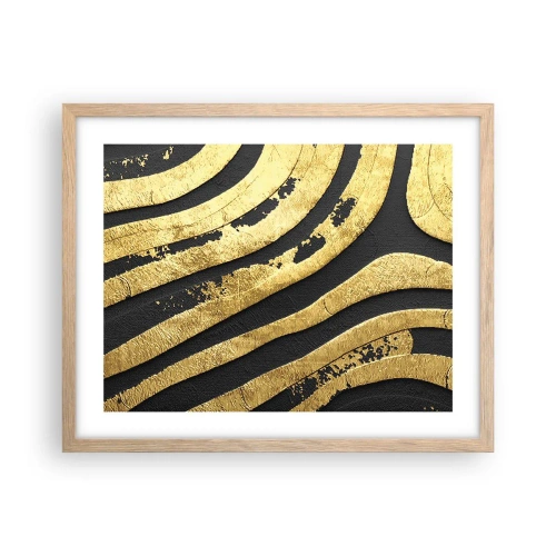 Plakát v rámu světlý dub - Vše plyne - 50x40 cm