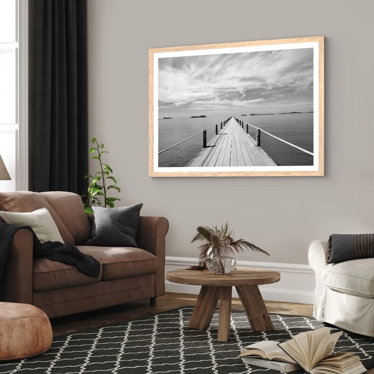 Plakát v rámu světlý dub - Co takhle cesta… - 91x61 cm