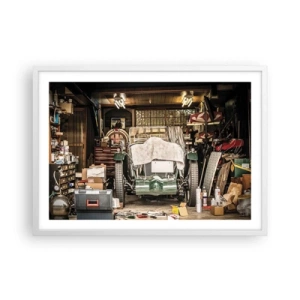Plakát v bílém rámu - Zpět do minulosti - 70x50 cm