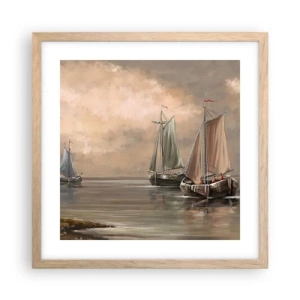 Plakát v rámu světlý dub - Návrat námořníků - 40x40 cm
