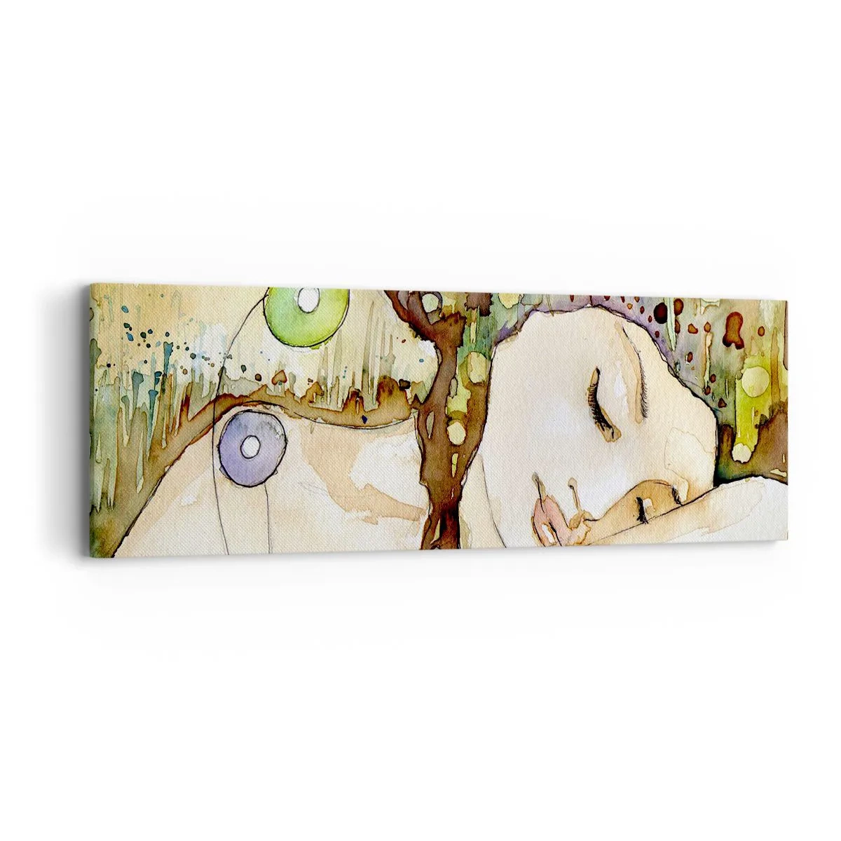 Obraz na plátně - Smaragdově-fialový sen - 90x30 cm