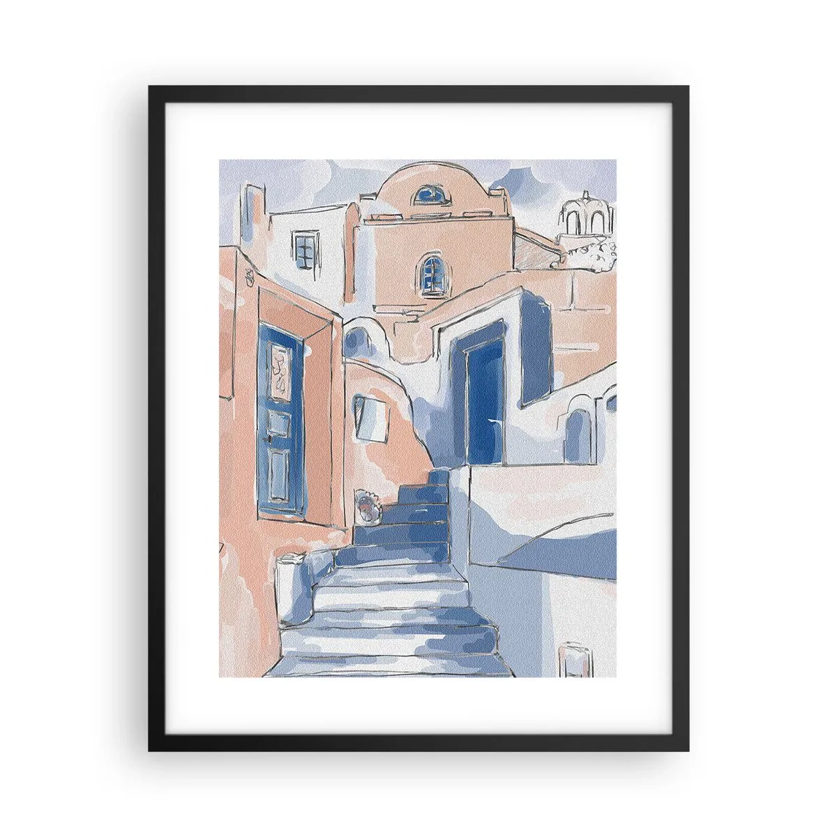 Plakát v černém rámu - Exotické město - 40x50 cm