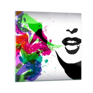 Obraz na skle - Vyprávění v barvách duhy - 30x30 cm