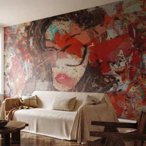 Fototapeta Premium Canvas - Jaká jsi skutečně nikdo neví - Abstrakce, Portrét ženy, Grafika - 300x210 cm