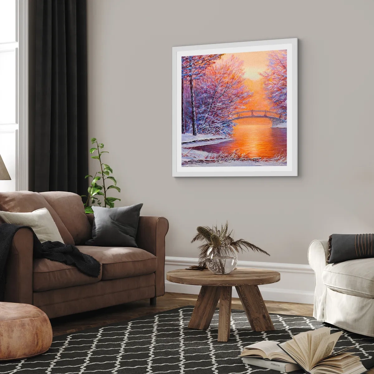 Plakát v bílém rámu - Sejdeme se zde - 40x40 cm