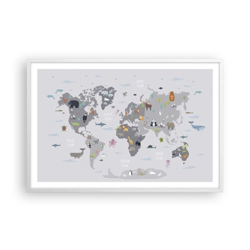 Plakát v bílém rámu - Řekni mi, odkud jsi… - 91x61 cm