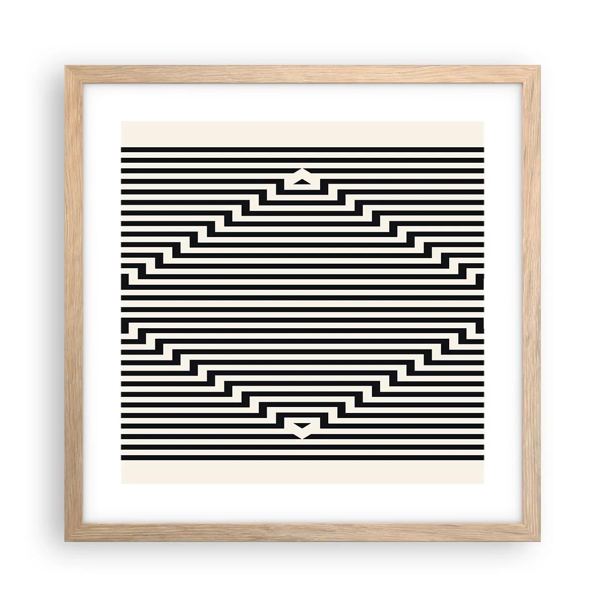 Plakát v rámu světlý dub - Geometrická iluze - 40x40 cm