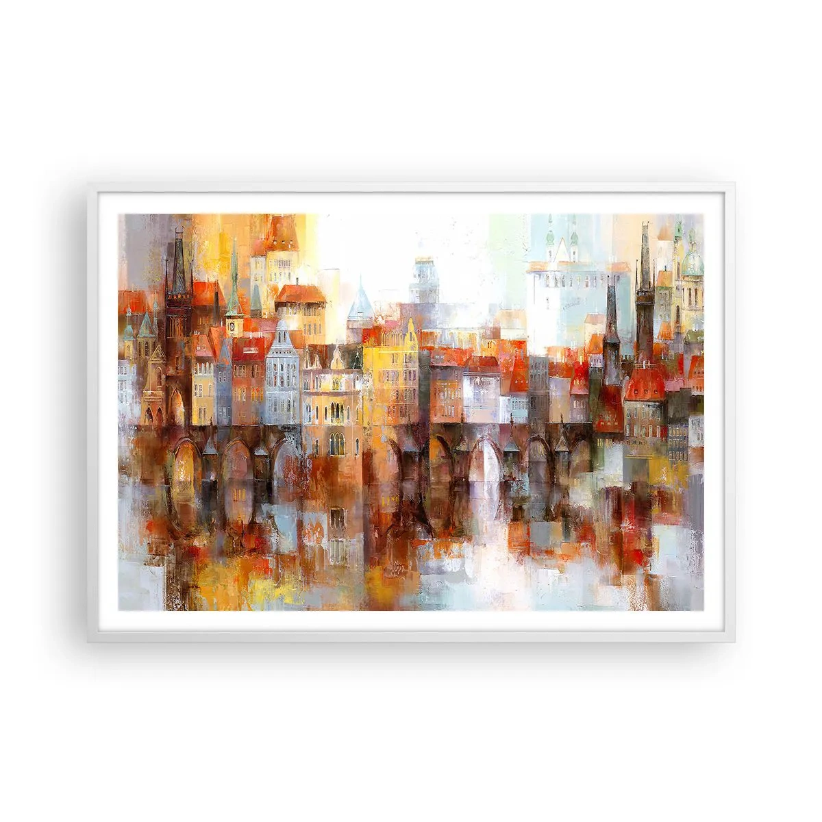 Plakát v bílém rámu - Pod mostem je taky krásně - 100x70 cm