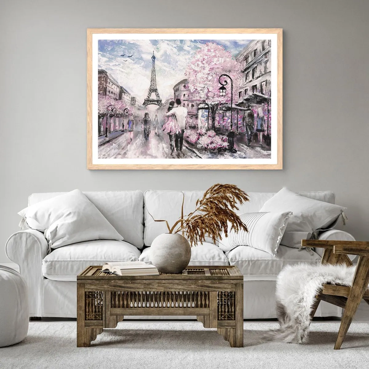 Plakát v rámu světlý dub - Když se zamilovat, tak jenom v… - 40x30 cm