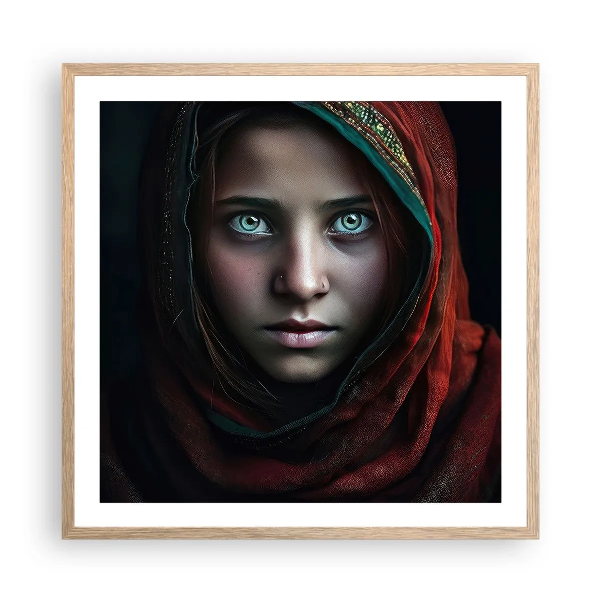 Plakát v rámu světlý dub - Východní princezna - 60x60 cm
