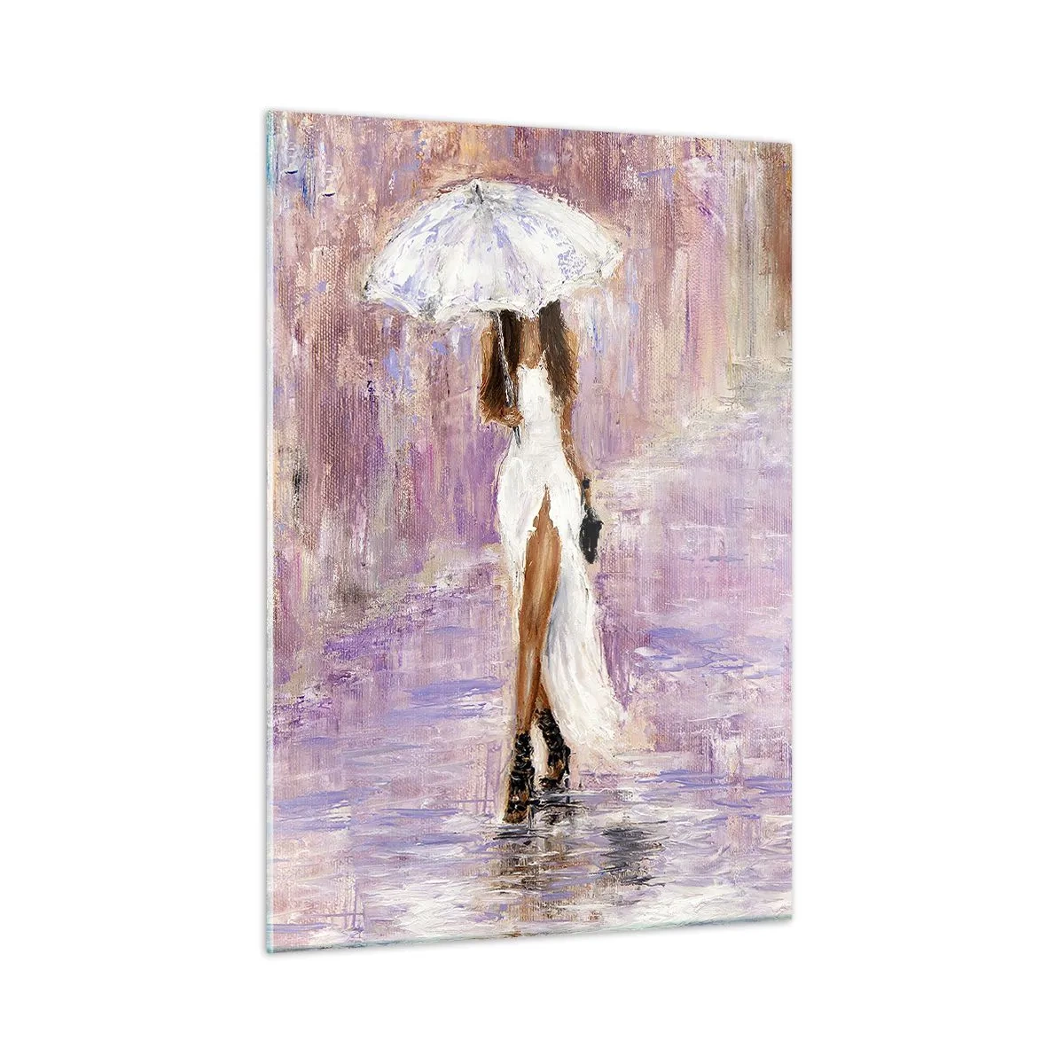 Obraz na skle - V liliovém dešti - 50x70 cm