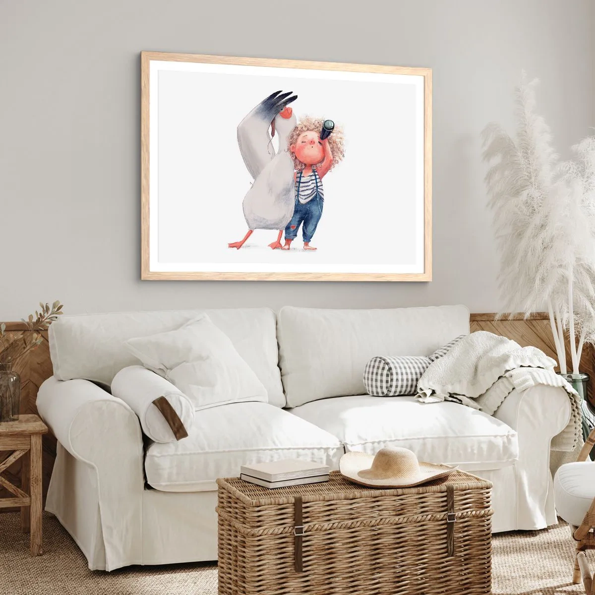 Plakát v rámu světlý dub - Plán na skvělou cestu - 100x70 cm