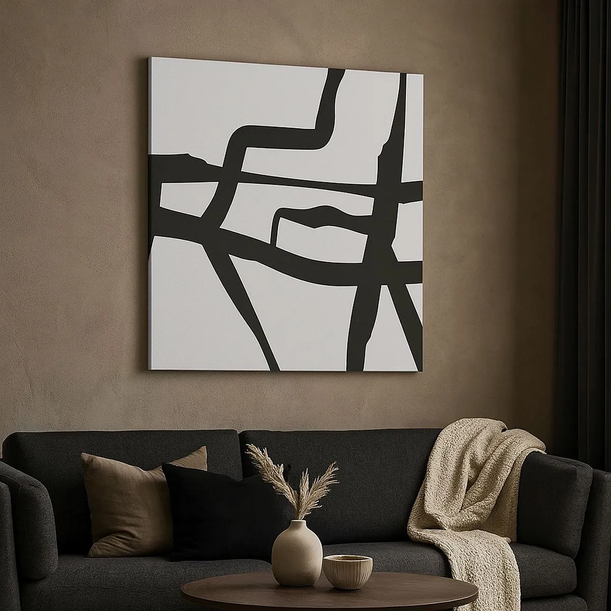 Obraz na plátně - Černobílá konstrukce - 30x30 cm