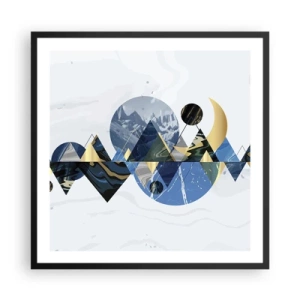 Plakát v černém rámu - Geometrická krajina - 60x60 cm