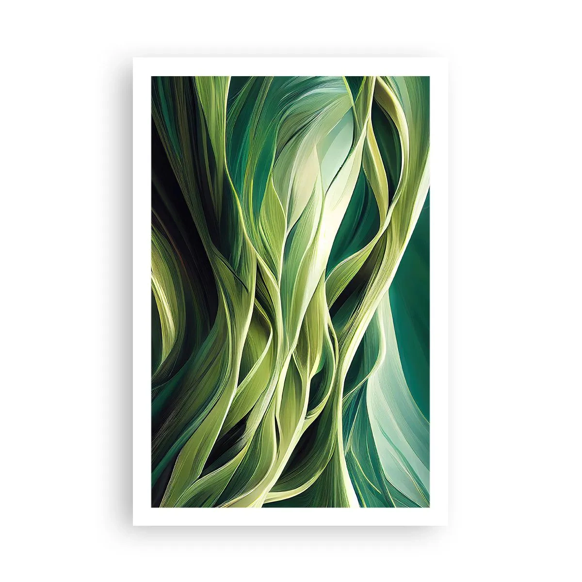 Plakát - Abstraktní hra na zelenou - 61x91 cm