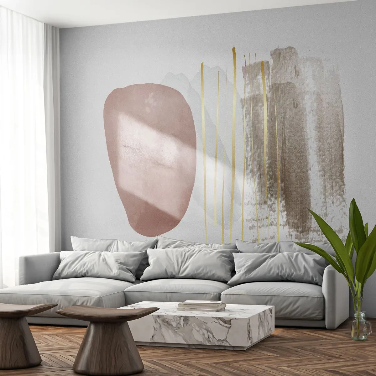 Fototapeta Premium Canvas - Abstraktní kolonáda - Abstrakce, Kus, Moderní vzor - 250x175 cm