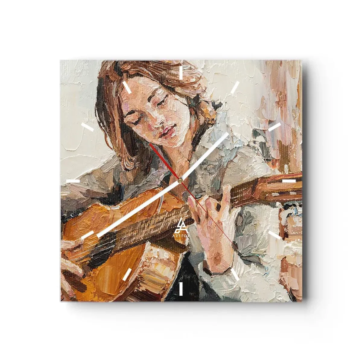 Nástěnné hodiny - Koncert pro kytaru a dívčí srdce - 30x30 cm