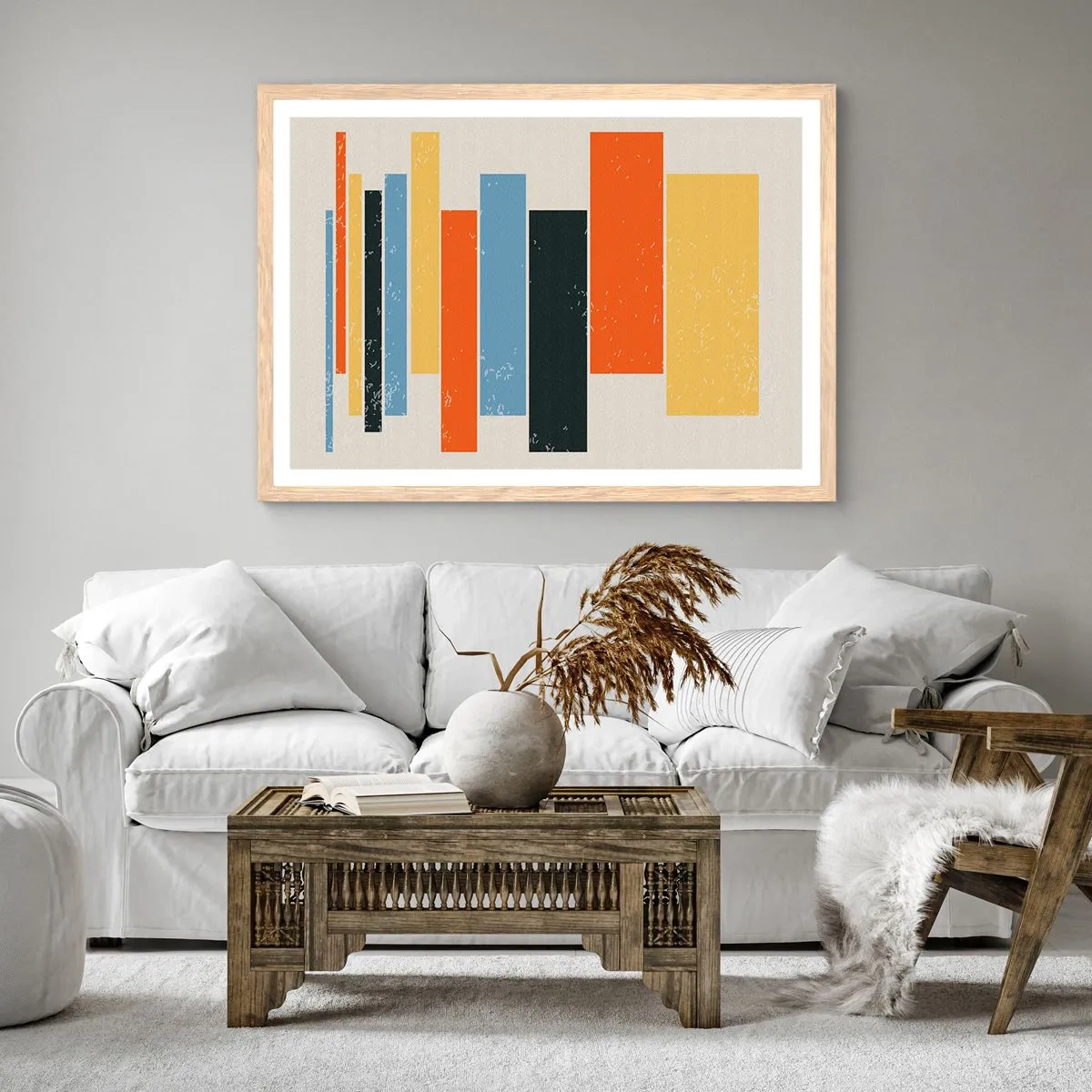 Plakát v rámu světlý dub - Záznam hudby - 100x70 cm