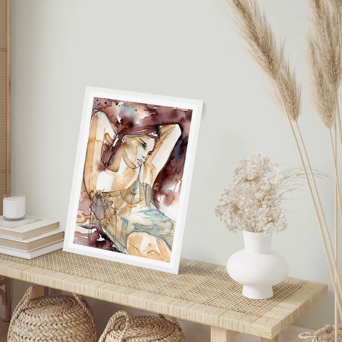 Plakát v bílém rámu - V náladě lila - 50x70 cm