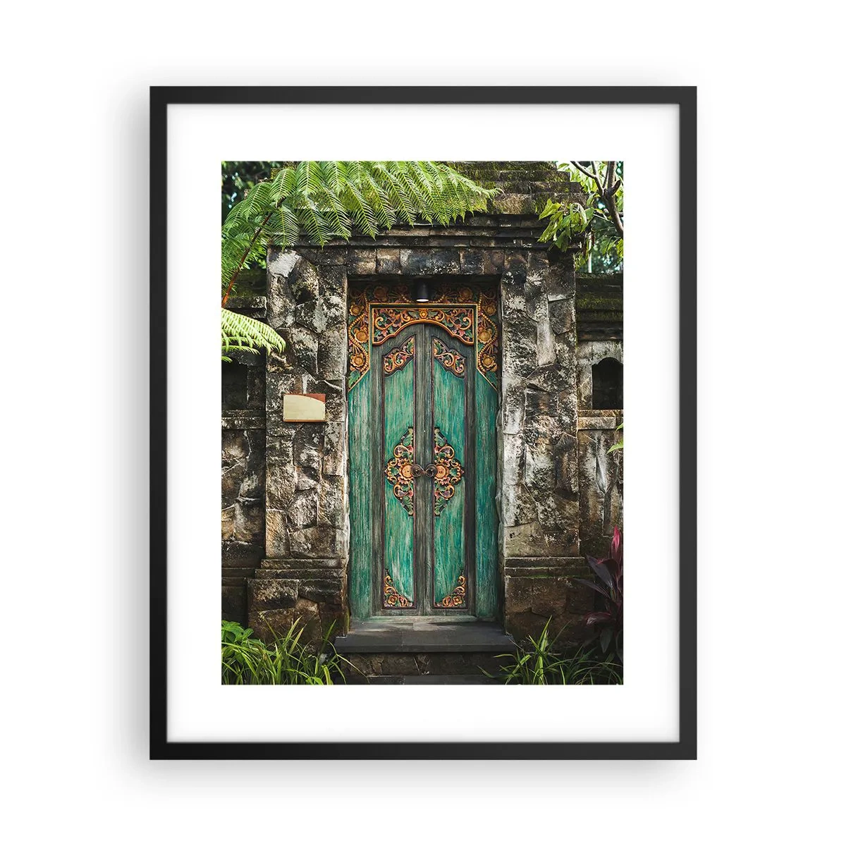 Plakát v černém rámu - Dveře do exotického světa - 40x50 cm