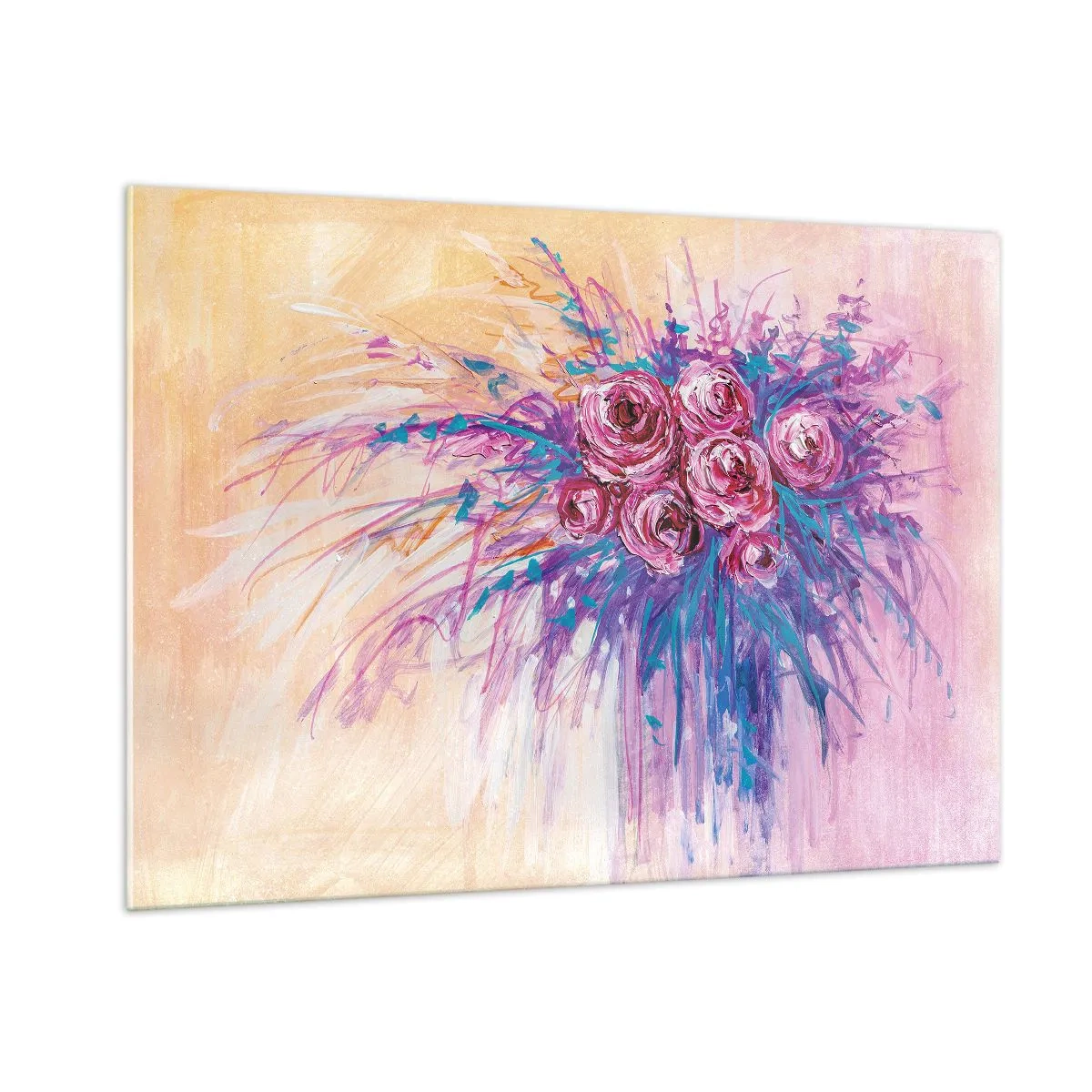 Obraz na skle - Růžová fontána - 100x70 cm