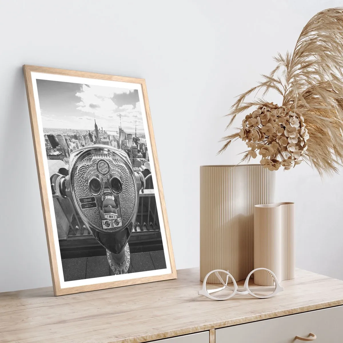 Plakát v rámu světlý dub - Město nad městy - 70x100 cm