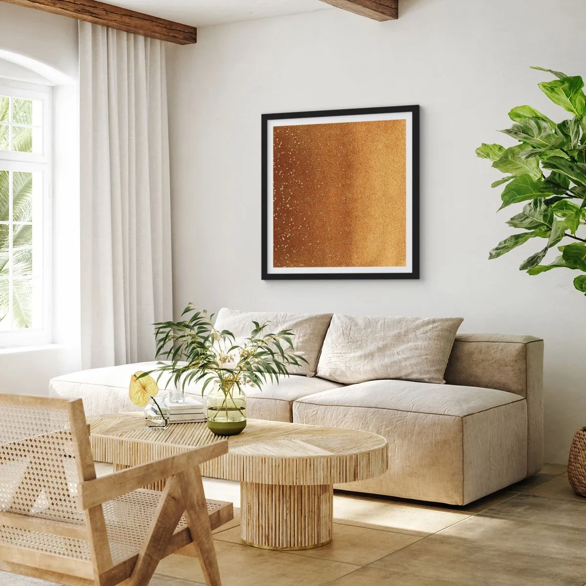 Plakát v černém rámu - Zrození světla - 60x60 cm