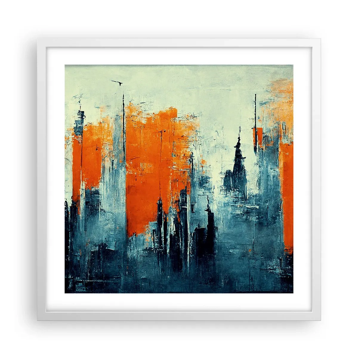 Plakát v bílém rámu - Moderní krajina - 50x50 cm